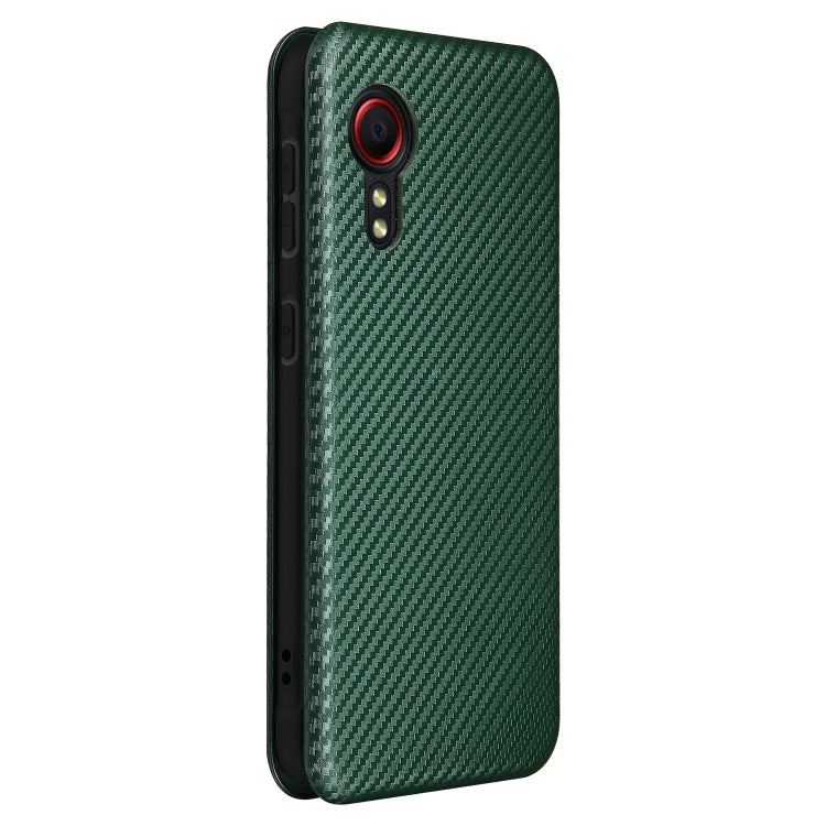 For Samsung Galaxy Xcover 5 Carbon Fiber Texture Horizontal Flip TPU + PC + PU Leather Case with Card Slot