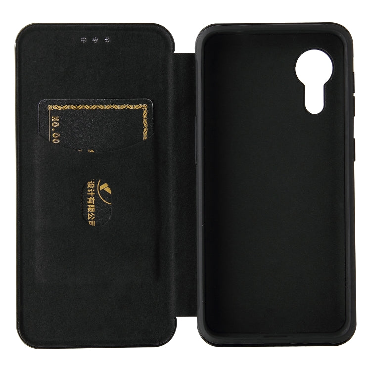 For Samsung Galaxy Xcover 5 Carbon Fiber Texture Horizontal Flip TPU + PC + PU Leather Case with Card Slot