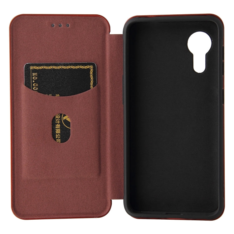 For Samsung Galaxy Xcover 5 Carbon Fiber Texture Horizontal Flip TPU + PC + PU Leather Case with Card Slot