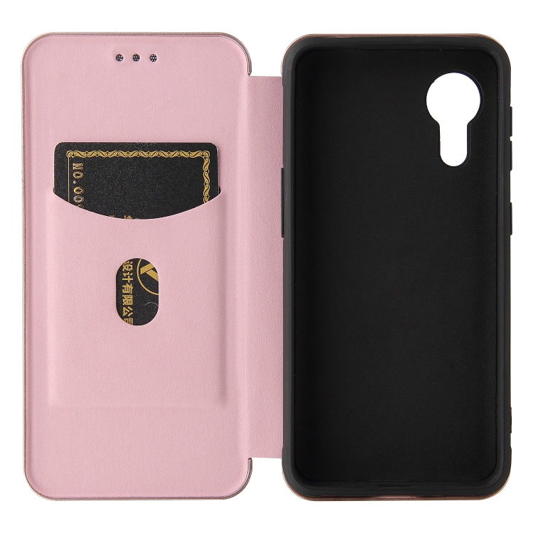 For Samsung Galaxy Xcover 5 Carbon Fiber Texture Horizontal Flip TPU + PC + PU Leather Case with Card Slot