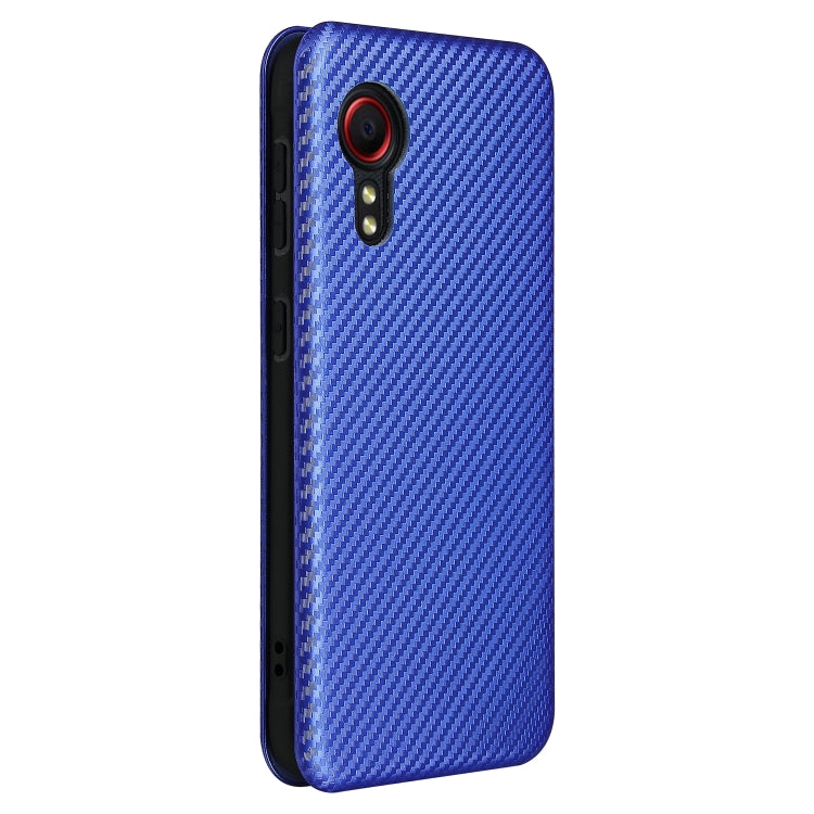 For Samsung Galaxy Xcover 5 Carbon Fiber Texture Horizontal Flip TPU + PC + PU Leather Case with Card Slot