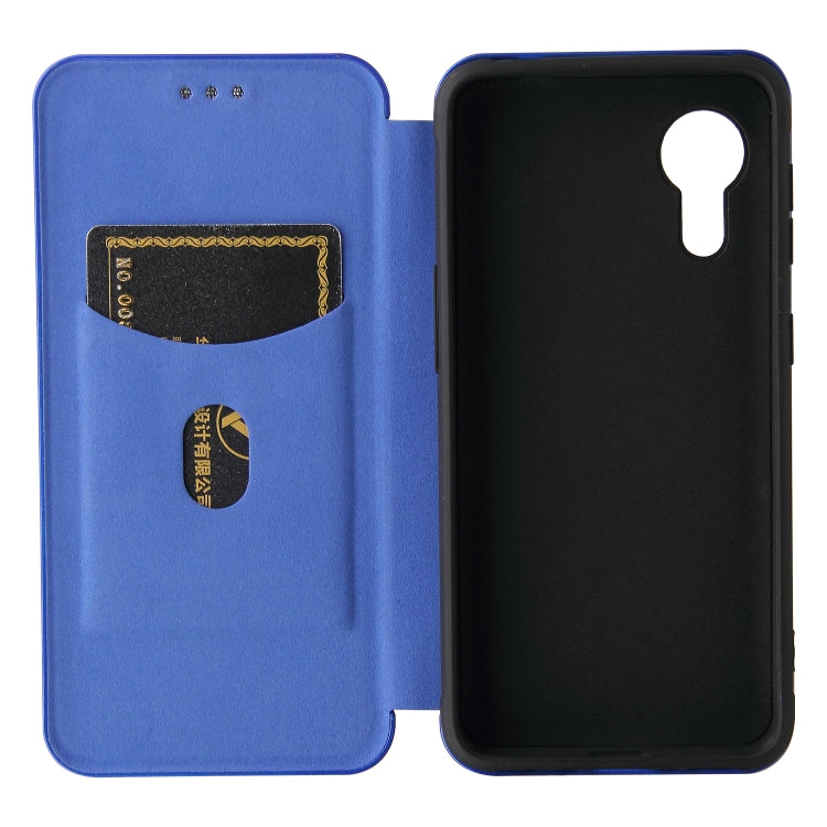 For Samsung Galaxy Xcover 5 Carbon Fiber Texture Horizontal Flip TPU + PC + PU Leather Case with Card Slot