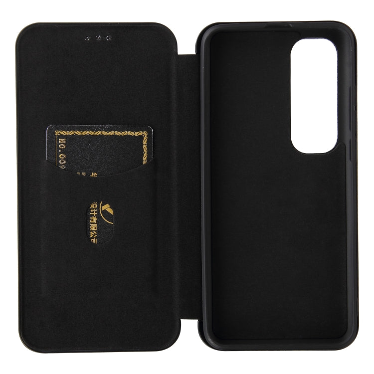 For Xiaomi Mi 10S Carbon Fiber Texture Horizontal Flip TPU + PC + PU Leather Case with Card Slot