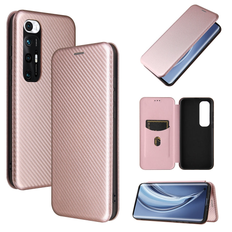 For Xiaomi Mi 10S Carbon Fiber Texture Horizontal Flip TPU + PC + PU Leather Case with Card Slot