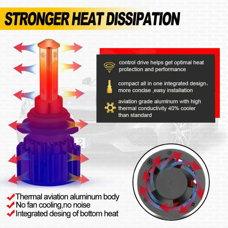 X18 9006 2 PCS DC9-36V / 22W / 6000K / 8000LM IP68 Waterproof Car LED Headlight(White Light)