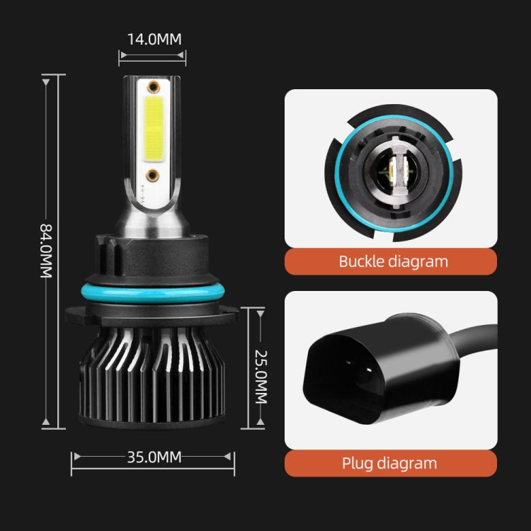 F2 9004 / HB1 2 PCS DC9-36V / 25W / 6000K / 2500LM IP68 Waterproof Car LED Headlight(Cold White Light)