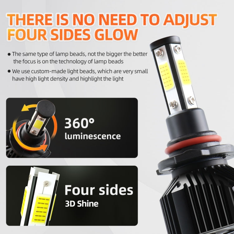 M6 9005 / HB3 / H10 2 PCS DC9-36V / 25W / 6000K / 2500LM IP68 Waterproof Car LED Headlight(Cold White Light)