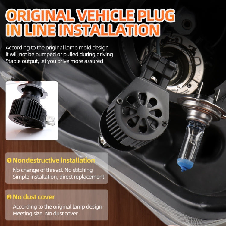 M6 H7 2 PCS DC9-36V / 25W / 6000K / 2500LM IP68 Waterproof Car LED Headlight(Cold White Light)