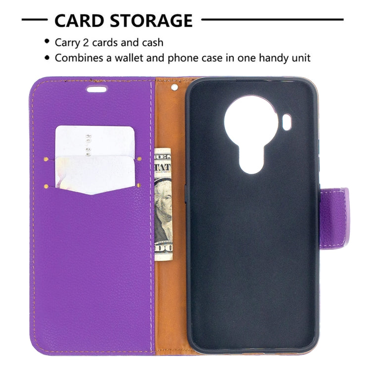 For Nokia 5.4 Litchi Texture Pure Color Horizontal Flip Leather Case with Holder & Card Slots & Wallet & Lanyard