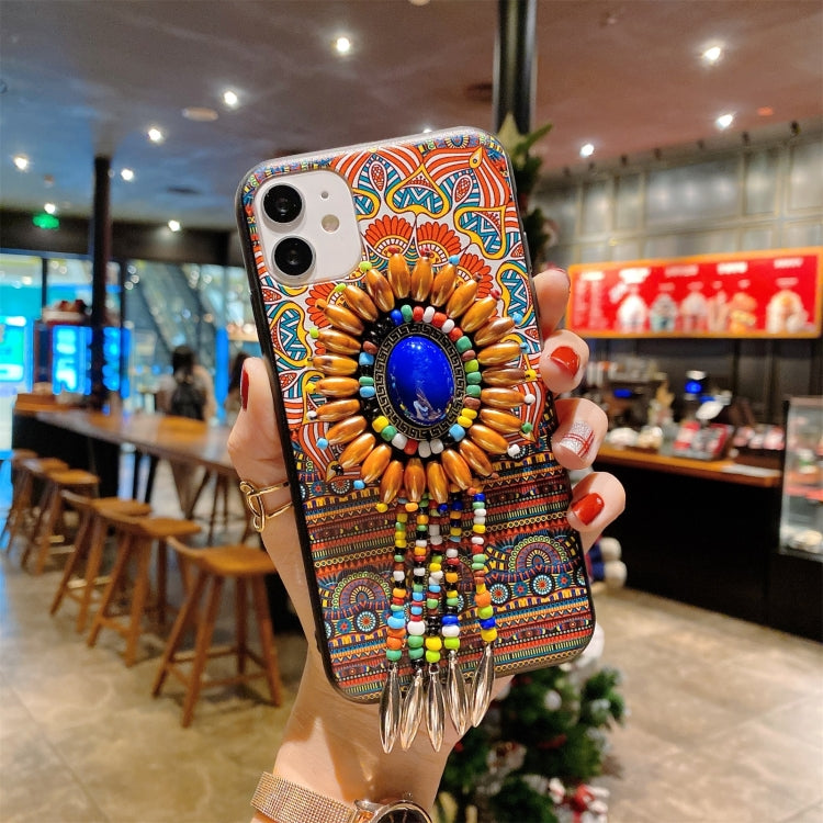 For iPhone 11 Retro Ethnic Style Protective Case