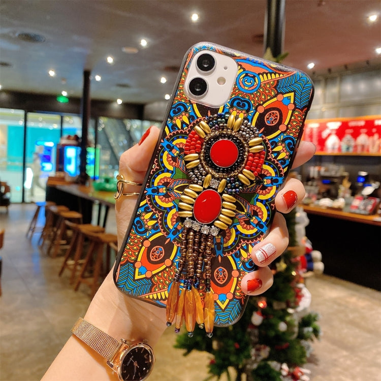 For iPhone 11 Retro Ethnic Style Protective Case