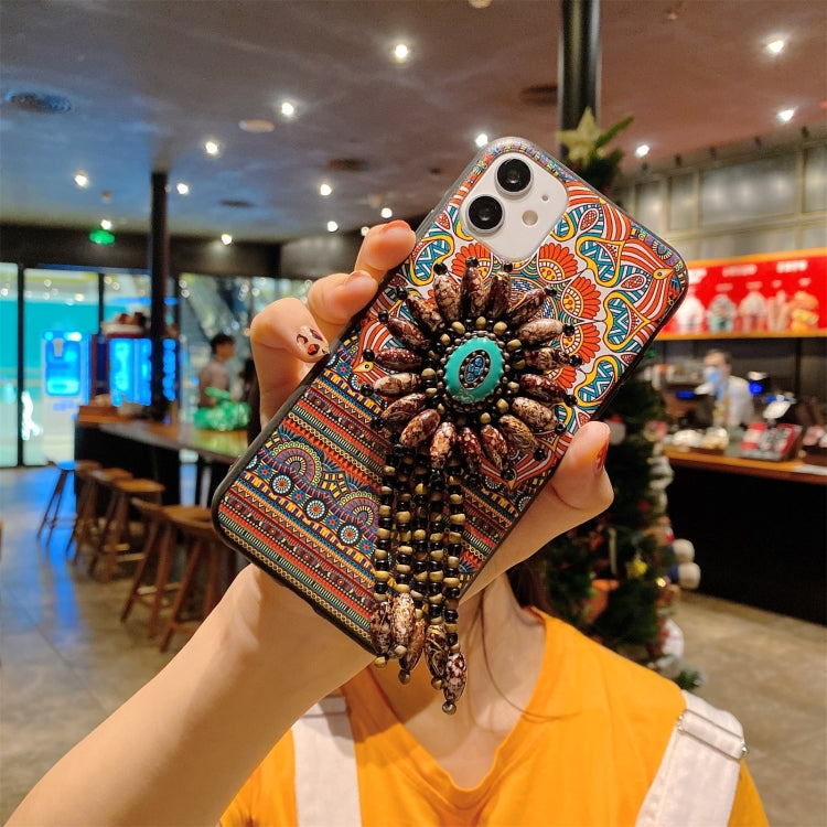 For iPhone 12 Pro Max Retro Ethnic Style Protective Case