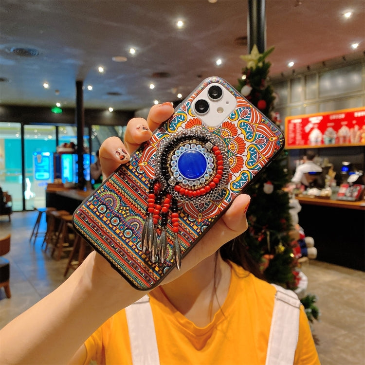 For iPhone 12 Pro Max Retro Ethnic Style Protective Case