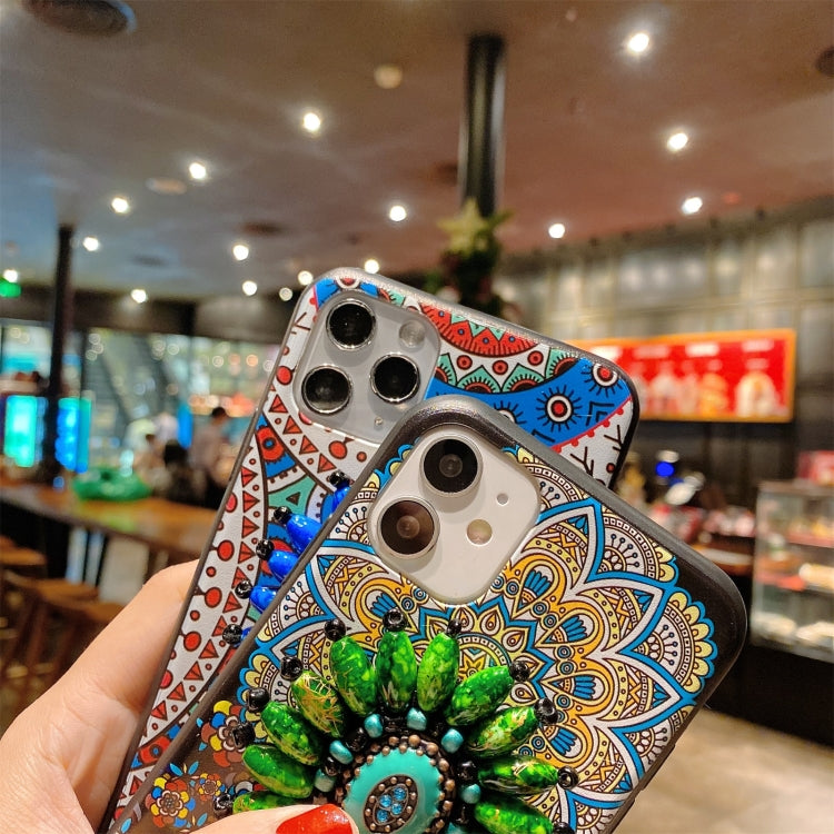 For iPhone 12 Pro Max Retro Ethnic Style Protective Case