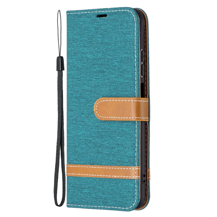 For Xiaomi Redmi Note 10 4G / Note 10S Color Matching Denim Texture Horizontal Flip Leather Case with Holder & Card Slots & Wallet & Lanyard