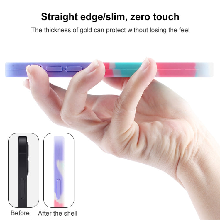 For iPhone 11 Liquid Silicone Watercolor Protective Case , Fixed Color, Random Shape
