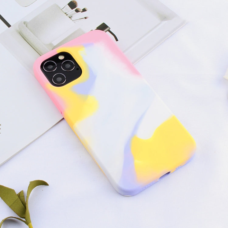 For iPhone 11 Pro Max Liquid Silicone Watercolor Protective Case , Fixed Color, Random Shape