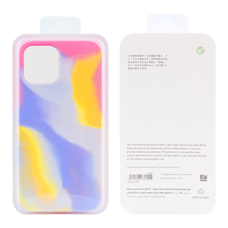For iPhone 12 mini Liquid Silicone Watercolor Protective Case , Fixed Color, Random Shape