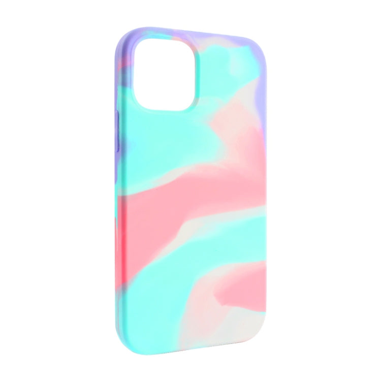 For iPhone 12 mini Liquid Silicone Watercolor Protective Case , Fixed Color, Random Shape