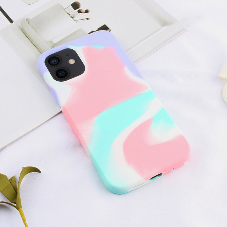 For iPhone 12 mini Liquid Silicone Watercolor Protective Case , Fixed Color, Random Shape