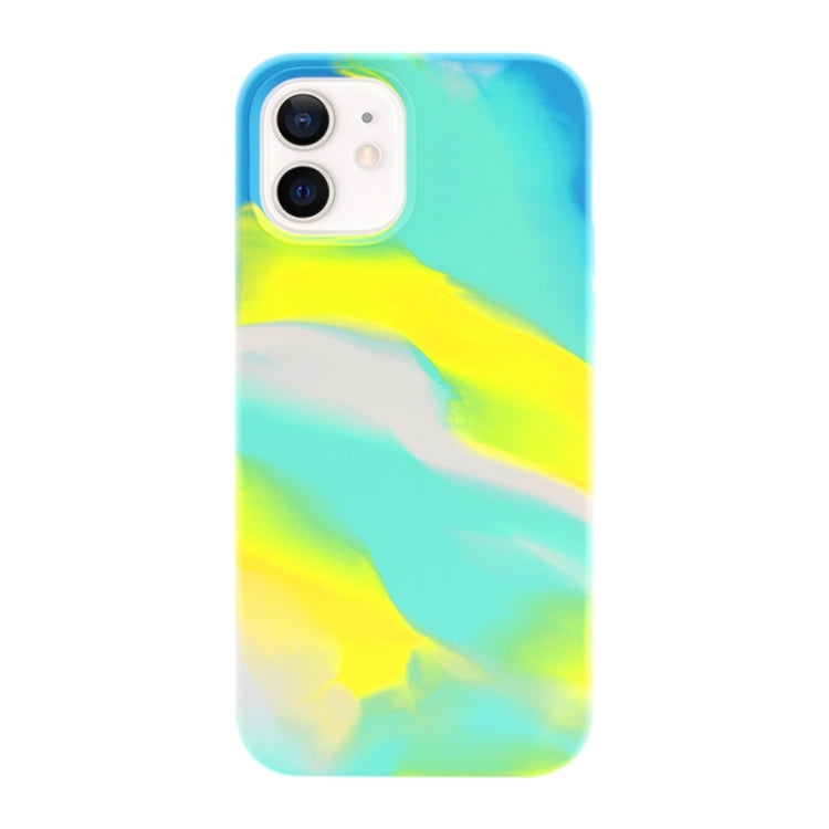 For iPhone 12 mini Liquid Silicone Watercolor Protective Case , Fixed Color, Random Shape