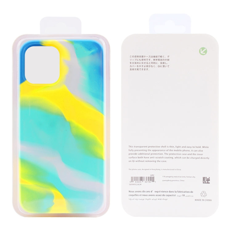 For iPhone 12 mini Liquid Silicone Watercolor Protective Case , Fixed Color, Random Shape