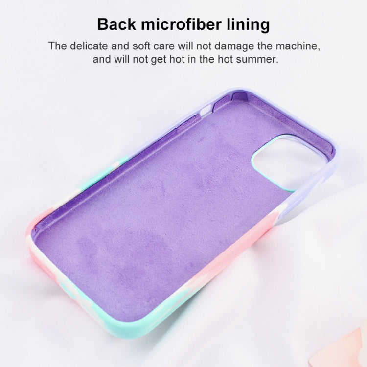 For iPhone 12 mini Liquid Silicone Watercolor Protective Case , Fixed Color, Random Shape