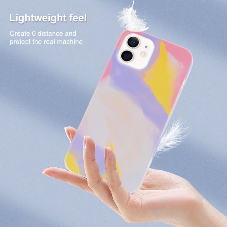 For iPhone 12 mini Liquid Silicone Watercolor Protective Case , Fixed Color, Random Shape