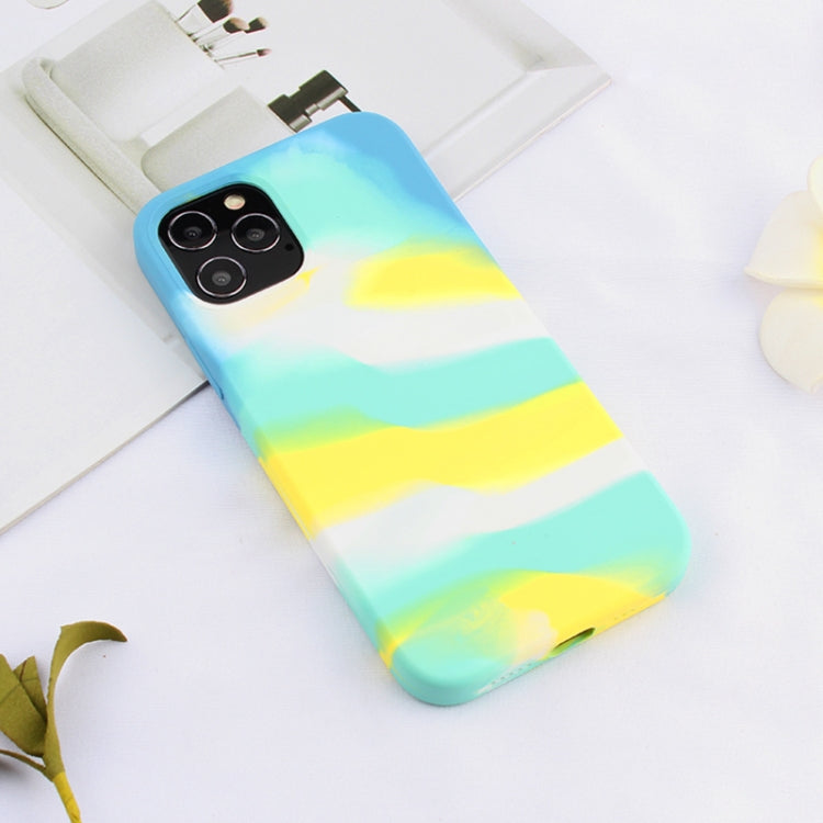 For iPhone 12 / 12 Pro Liquid Silicone Watercolor Protective Case, Fixed Color, Random Shape