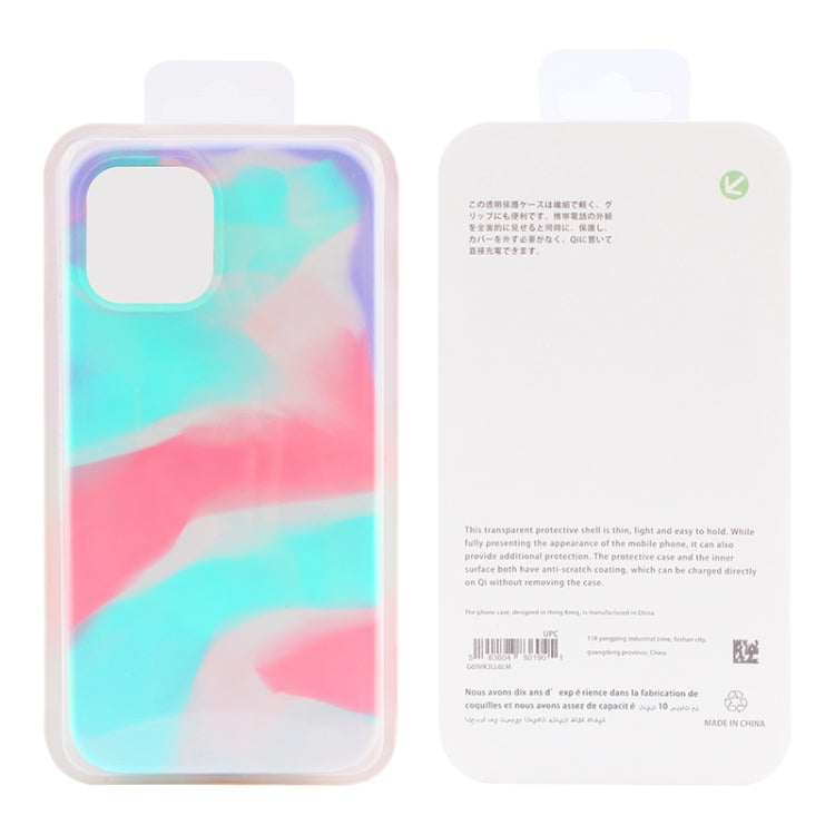 For iPhone 12 Pro Max Liquid Silicone Watercolor Protective Case, Fixed Color, Random Shape