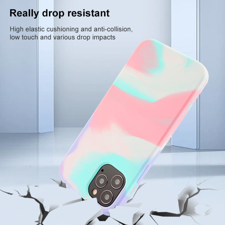 For iPhone 12 Pro Max Liquid Silicone Watercolor Protective Case, Fixed Color, Random Shape