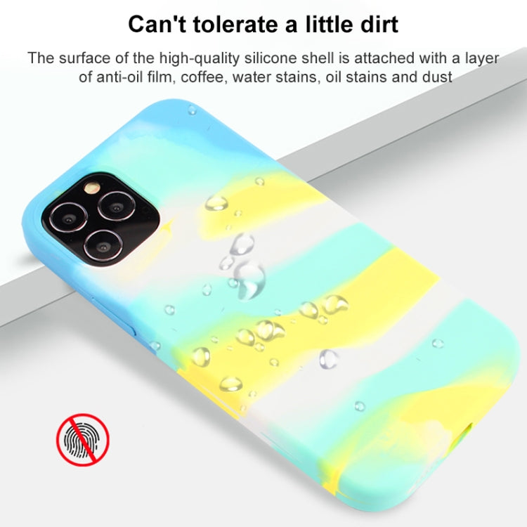 For iPhone 12 Pro Max Liquid Silicone Watercolor Protective Case, Fixed Color, Random Shape