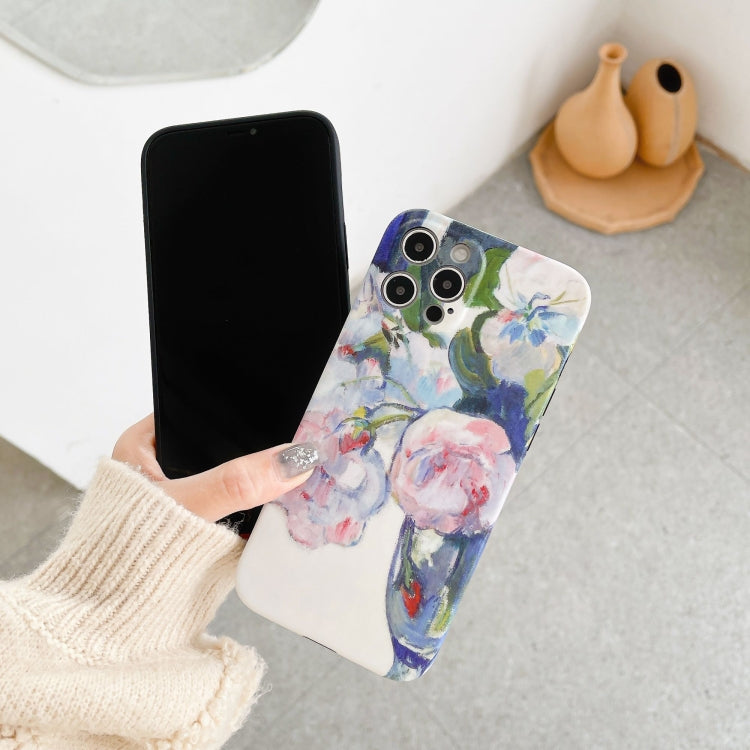 For iPhone 12 Oil Painting Pattern TPU Protective Case