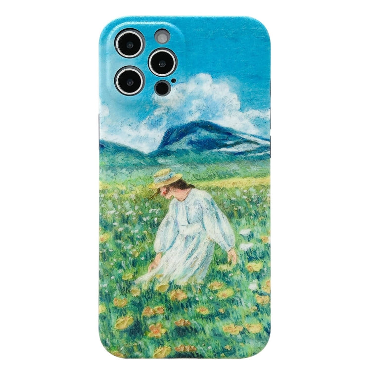 For iPhone 12 Oil Painting Pattern TPU Protective Case