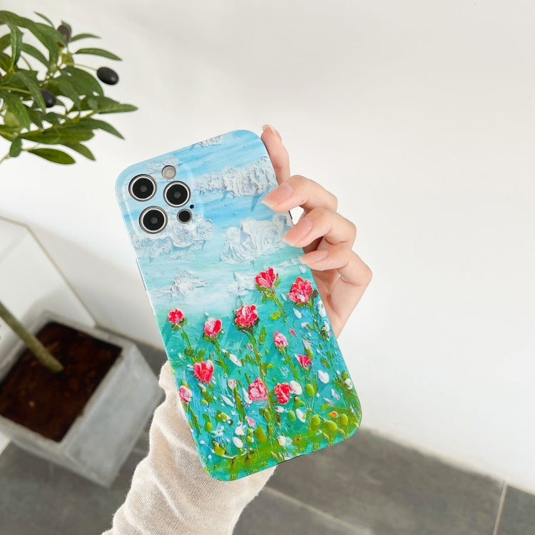 For iPhone 12 Pro Oil Painting Pattern TPU Protective Case