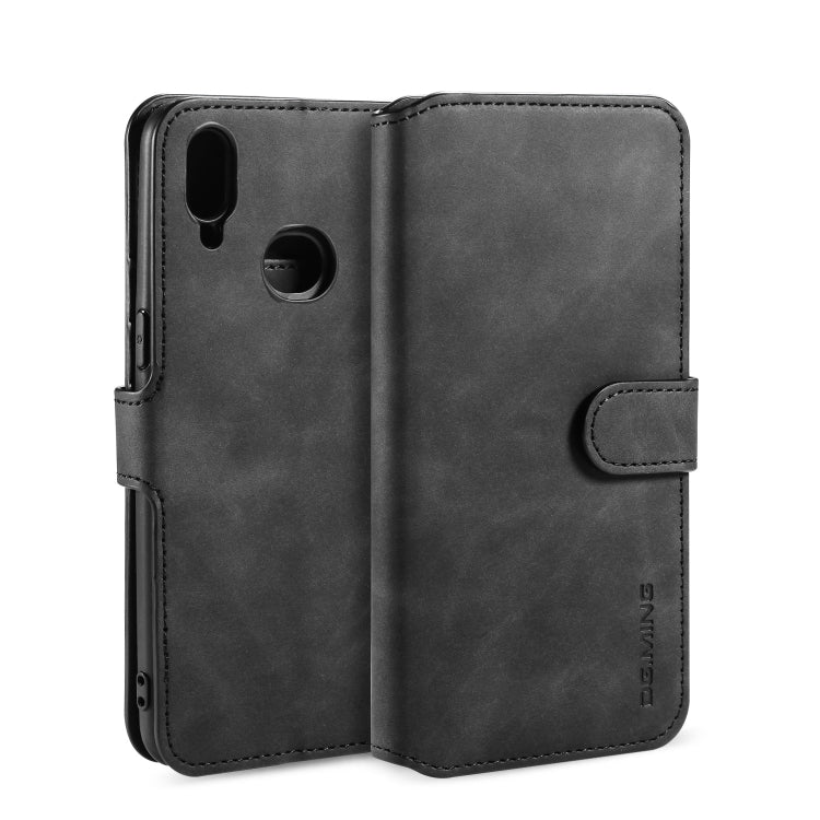 For Galaxy A10s DG.MING Retro Oil Side Horizontal Flip Case with Holder & Card Slots & Wallet