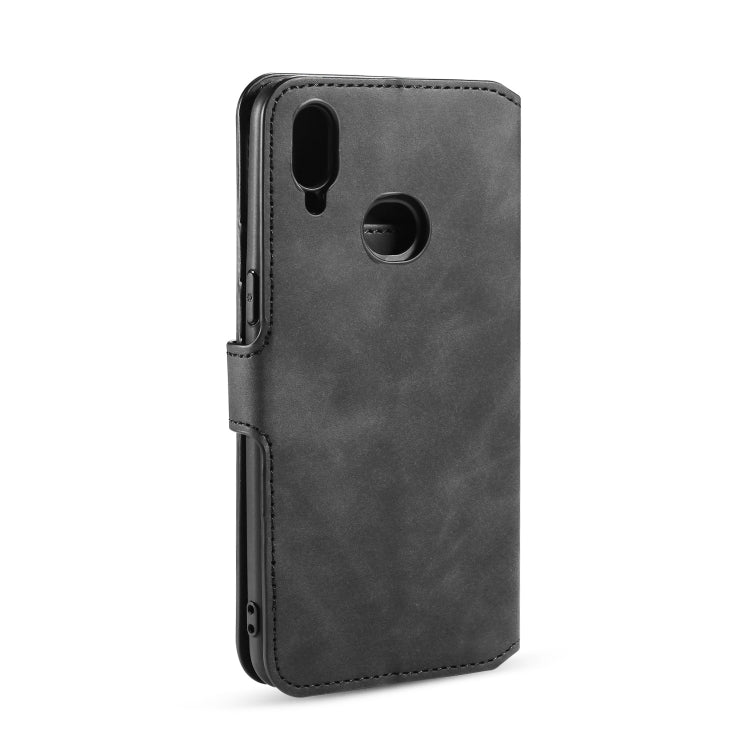 For Galaxy A10s DG.MING Retro Oil Side Horizontal Flip Case with Holder & Card Slots & Wallet