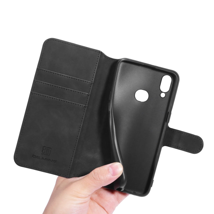 For Galaxy A10s DG.MING Retro Oil Side Horizontal Flip Case with Holder & Card Slots & Wallet