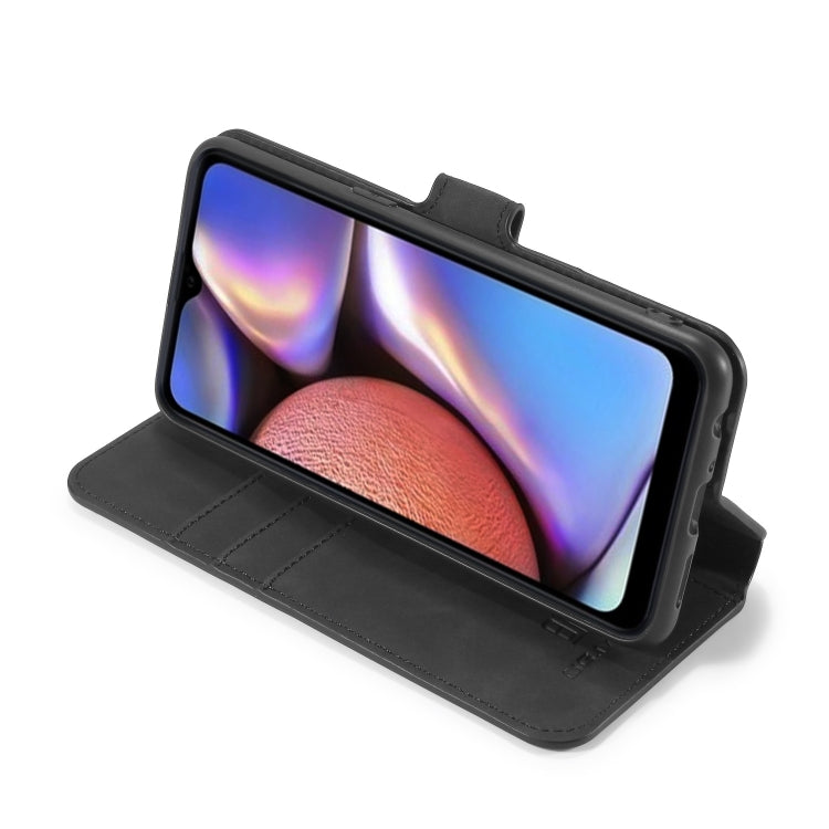 For Galaxy A10s DG.MING Retro Oil Side Horizontal Flip Case with Holder & Card Slots & Wallet