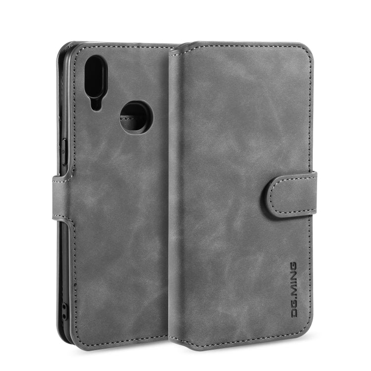 For Galaxy A10s DG.MING Retro Oil Side Horizontal Flip Case with Holder & Card Slots & Wallet
