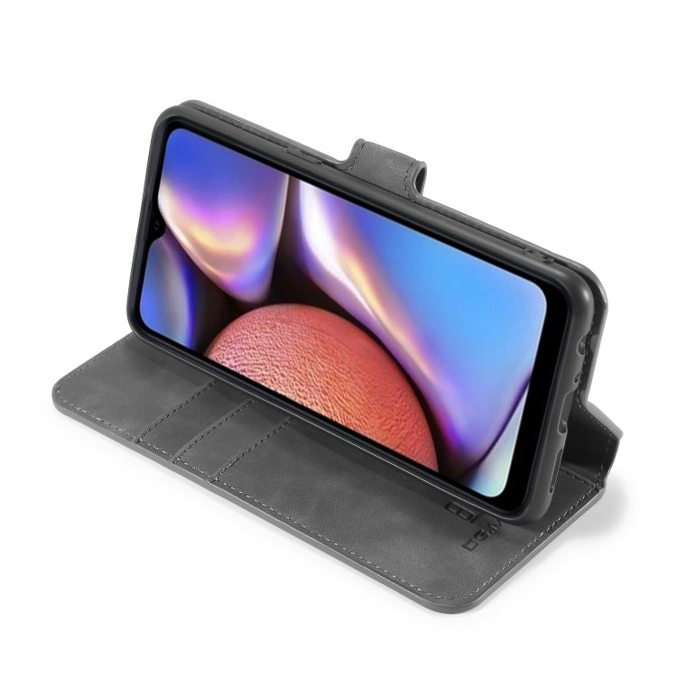For Galaxy A10s DG.MING Retro Oil Side Horizontal Flip Case with Holder & Card Slots & Wallet