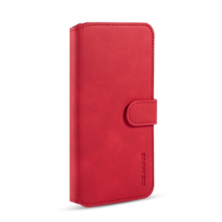 For Galaxy A10s DG.MING Retro Oil Side Horizontal Flip Case with Holder & Card Slots & Wallet