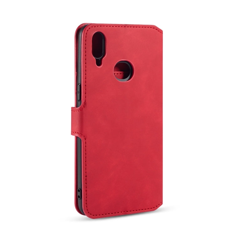 For Galaxy A10s DG.MING Retro Oil Side Horizontal Flip Case with Holder & Card Slots & Wallet