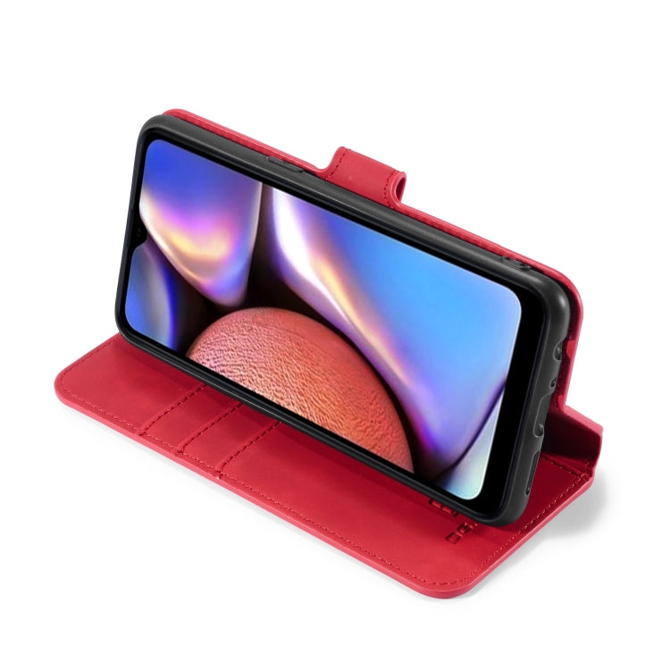 For Galaxy A10s DG.MING Retro Oil Side Horizontal Flip Case with Holder & Card Slots & Wallet