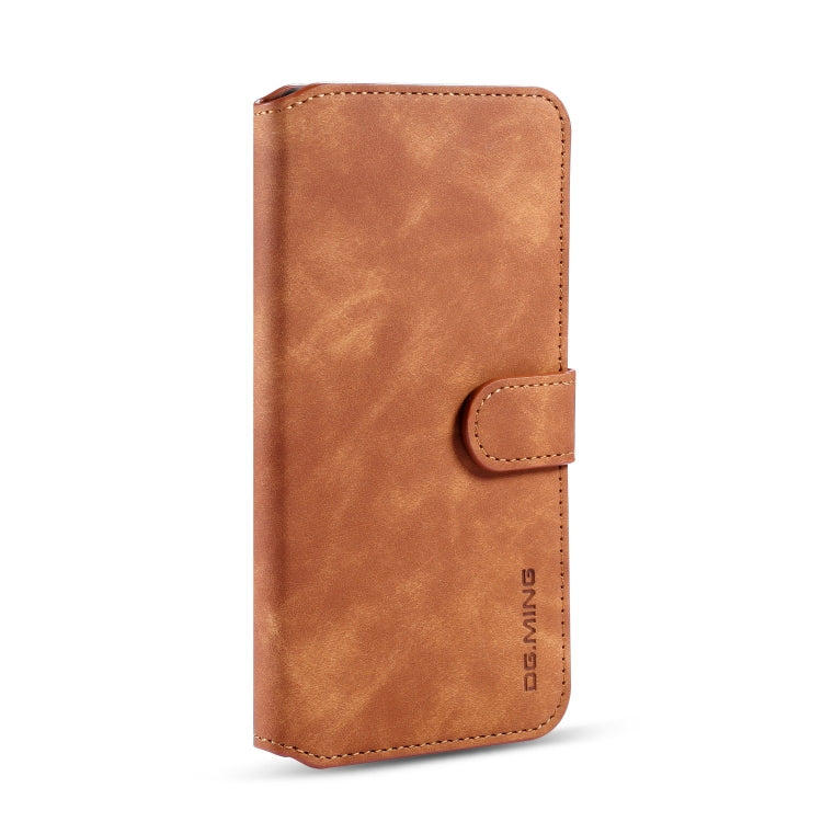 For Galaxy A10s DG.MING Retro Oil Side Horizontal Flip Case with Holder & Card Slots & Wallet