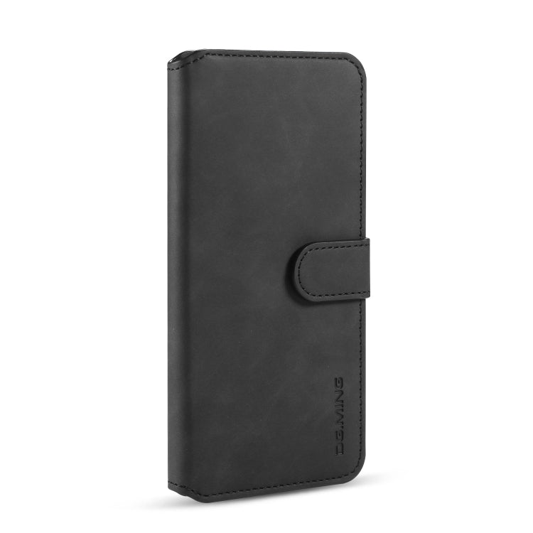 For Galaxy A20s DG.MING Retro Oil Side Horizontal Flip Case with Holder & Card Slots & Wallet