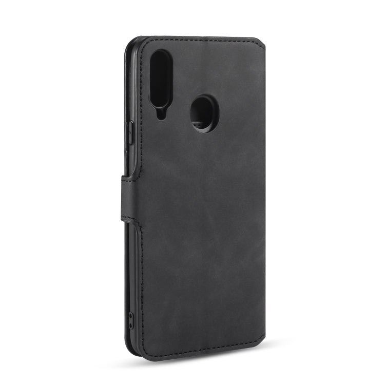 For Galaxy A20s DG.MING Retro Oil Side Horizontal Flip Case with Holder & Card Slots & Wallet