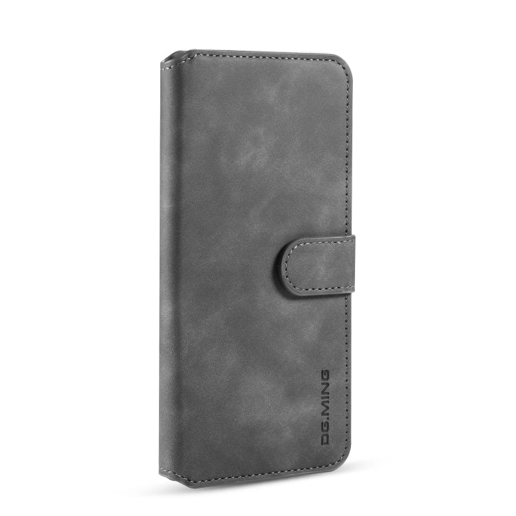For Galaxy A20s DG.MING Retro Oil Side Horizontal Flip Case with Holder & Card Slots & Wallet