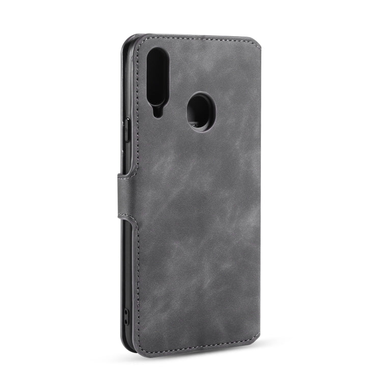 For Galaxy A20s DG.MING Retro Oil Side Horizontal Flip Case with Holder & Card Slots & Wallet