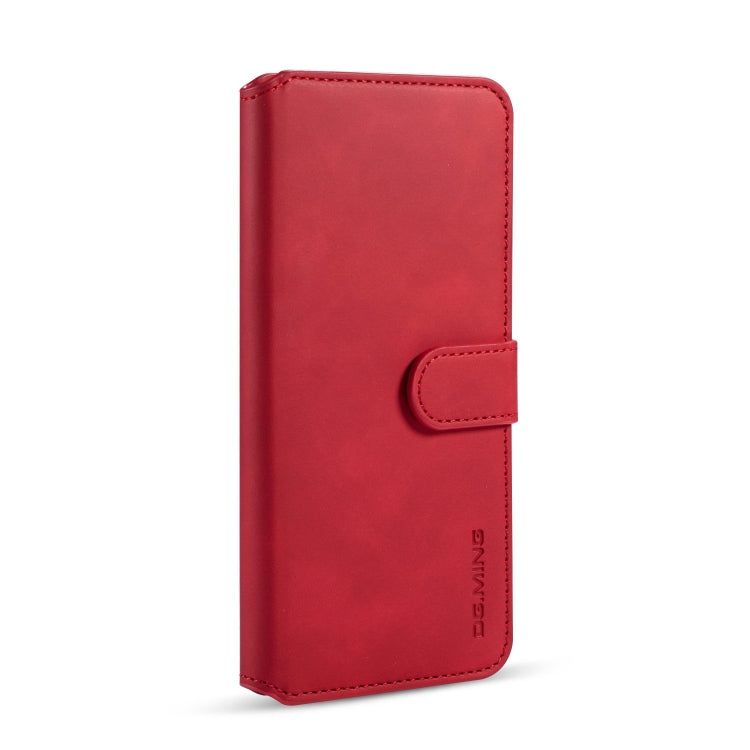 For Galaxy A20s DG.MING Retro Oil Side Horizontal Flip Case with Holder & Card Slots & Wallet